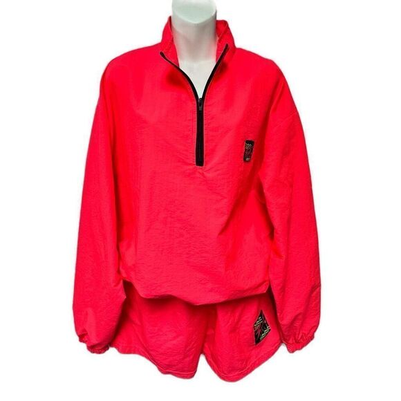 Vintage Surf Style Neon Windbreaker + Shorts Set - Picture 1 of 9